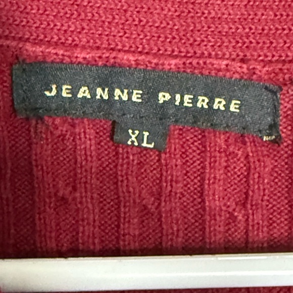 JEANNE PIERRE Deep Red V-Neck Sweater - Picture 4 of 9